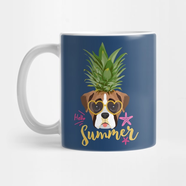 Boxer Dog Pineapple Shirt for Women, Kids, Boys, Teen Girls, Toddler, Funny Boxer Dog by Happy Lime